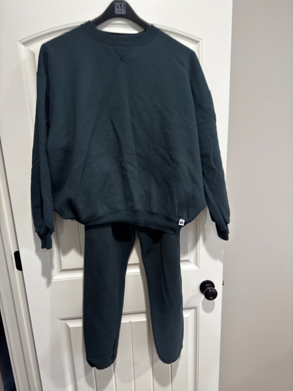 Y2K Russell Athletic Crewneck Sweatshirt & Joggers - Deep Teal